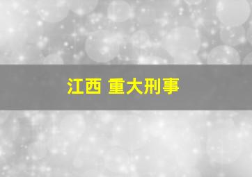 江西 重大刑事